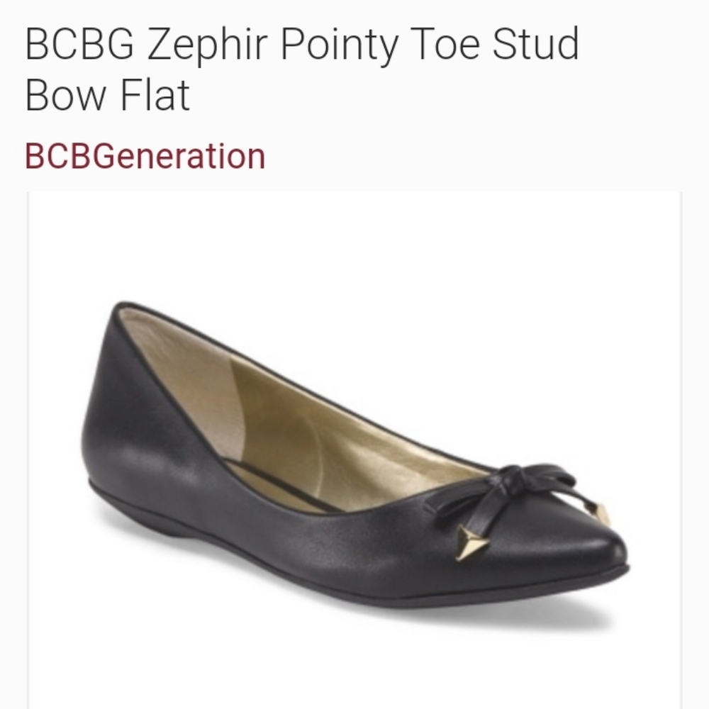 BCBGeneration Zephir Pointy Toe Stud Bow Flats